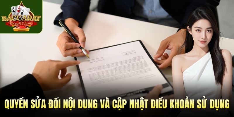 Quyền sửa đổi nội dung và cập nhật điều khoản sử dụng
